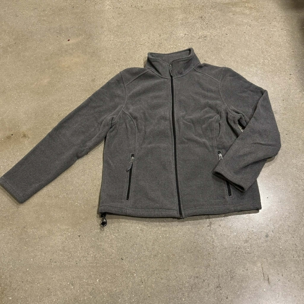 L.L. Bean Gray Polartec Full-Zip Fleece Jacket Women's Medium Petite MP Casual